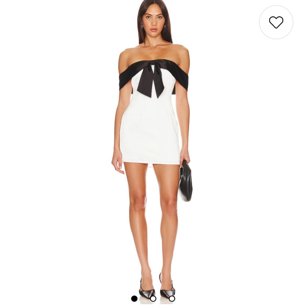 NWT- Over the Moon- Revolve Black and White Off-Shoulder Dress